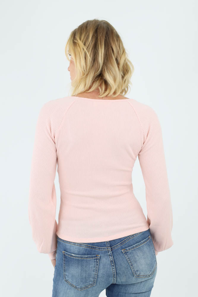 Back of Pink Square Neck Top