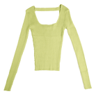 Olive Scoop Neck Long Sleeve Top Flatlay