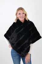 Black Faux Fur Poncho