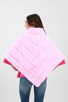 Back of Pink Faux Fur Poncho