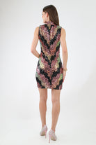 Back of Multi Color Sleeveless Sequin Dress