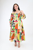 Abstract Print Maxi Dress