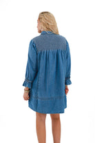 Back of Blue Tunic Dress