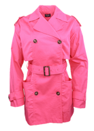 Fuchsia Short Trench Coat Flatlay