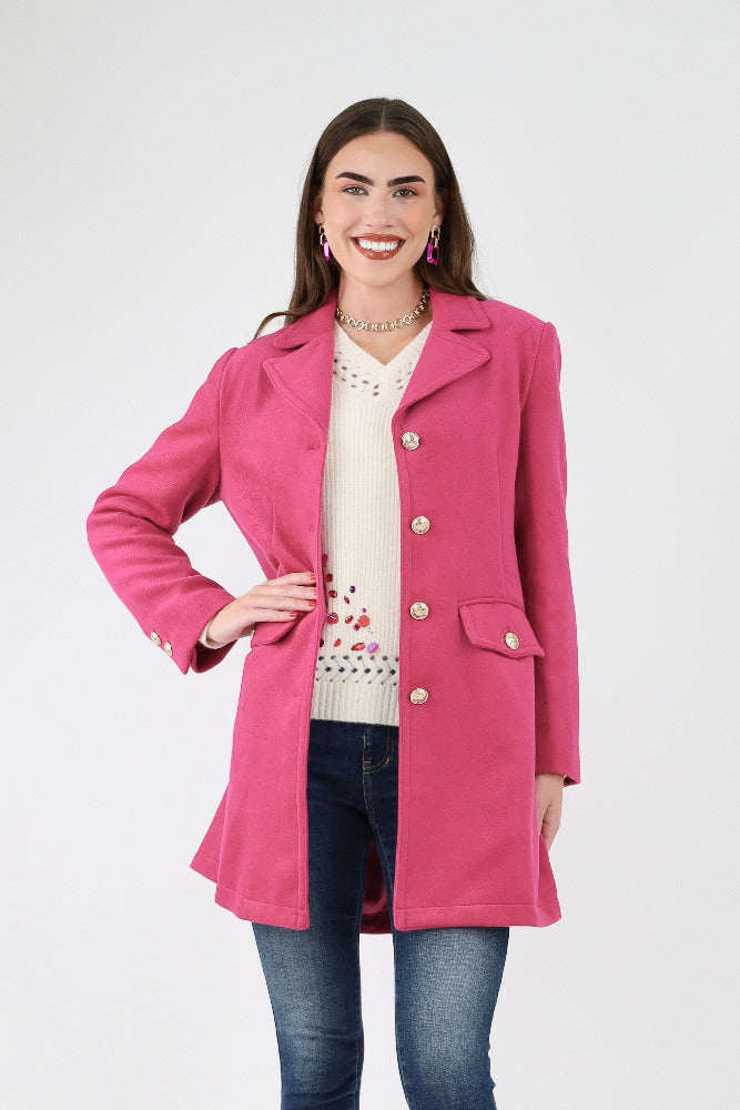 Fuchsia Long Coat