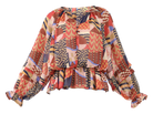 Abstract Print Lurex Chiffon Blouse Flatlay