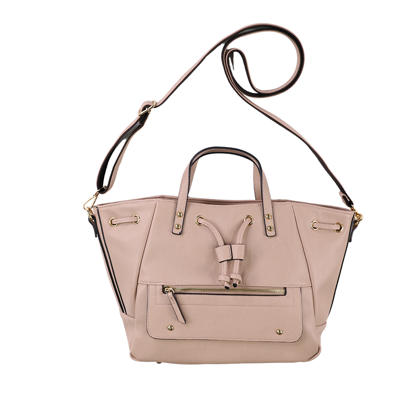 Sand Adjustable Satchel Handbag Flatlay