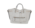 White Adjustable Satchel Handbag Flatlay