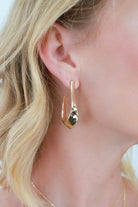 Gold Abstract Hoop Earrings