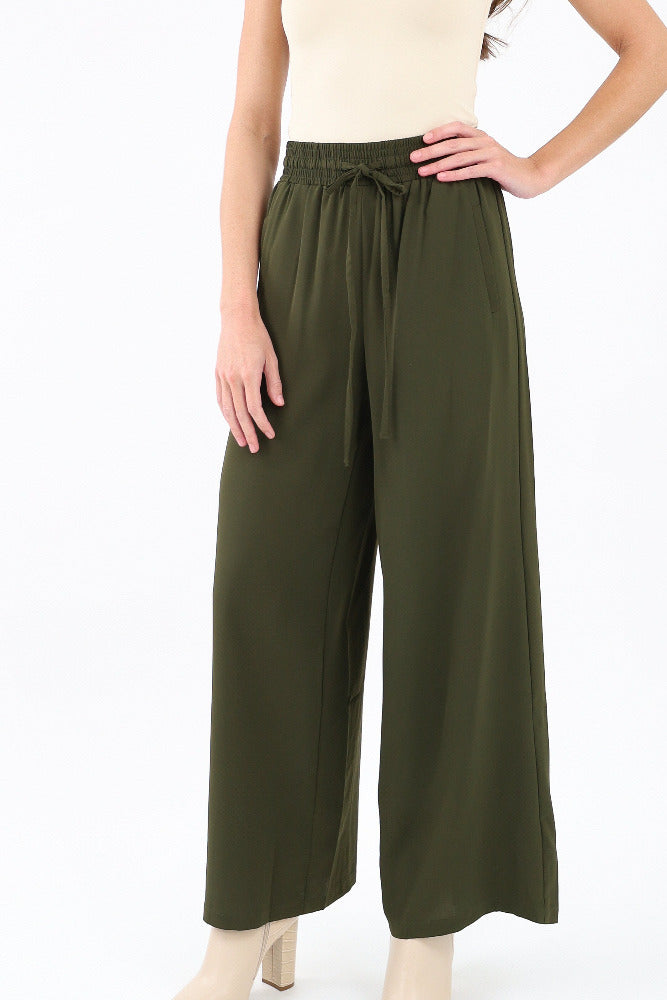 High Rise Utility Pants -Olive