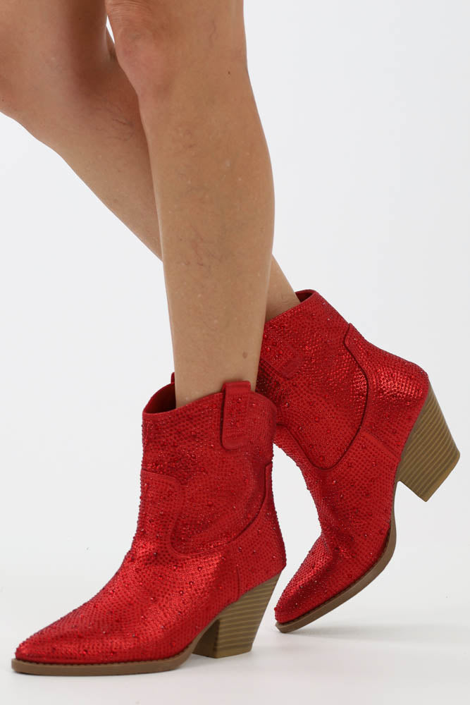 Glitter Rhinestone Booties