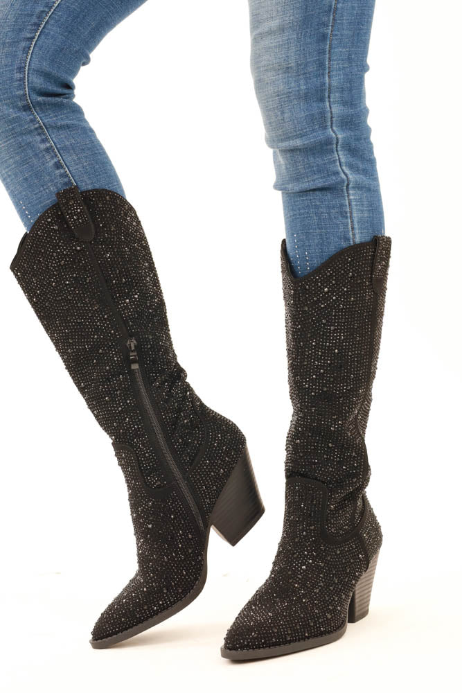 Glitter Rhinestone Boots