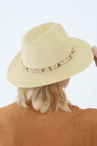 Back of Dark Brown Panama Hat