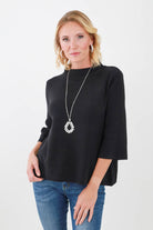 Black Pull Over Bell Sleeve Sweater