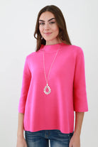 Fuchsia Bell Sleeve Sweater