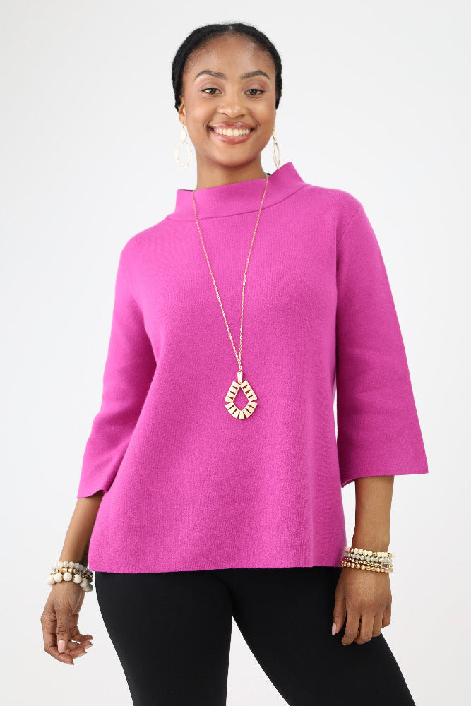 Magenta Bell Sleeve Sweater