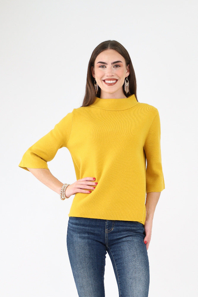 Mustard Bell Sleeve Sweater