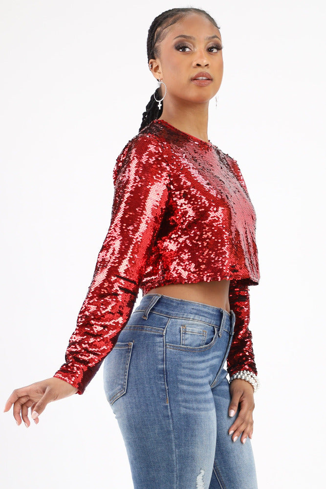 Red sequin bandeau top online